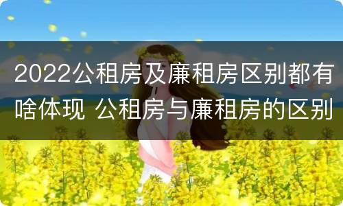 2022公租房及廉租房区别都有啥体现 公租房与廉租房的区别都在此,别再搞错了!