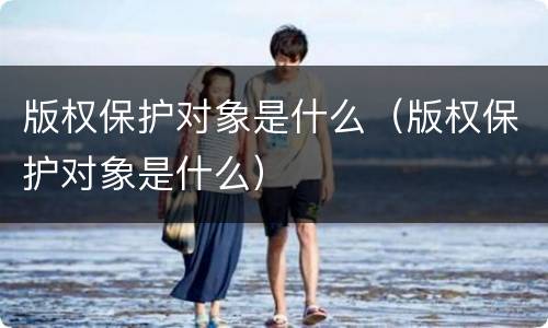 版权保护对象是什么（版权保护对象是什么）