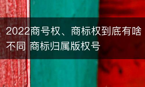 2022商号权、商标权到底有啥不同 商标归属版权号