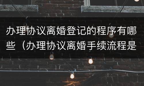 办理协议离婚登记的程序有哪些（办理协议离婚手续流程是什么）