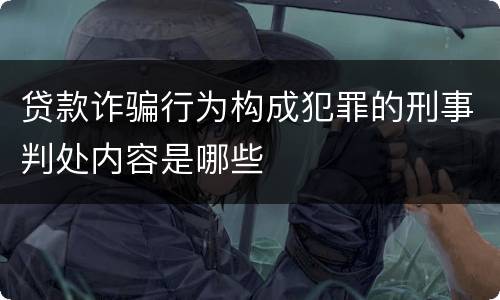 贷款诈骗行为构成犯罪的刑事判处内容是哪些