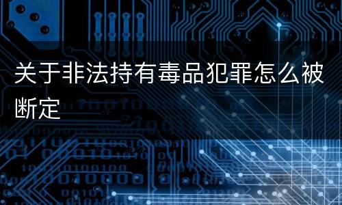 关于非法持有毒品犯罪怎么被断定