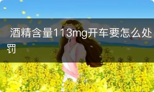  酒精含量113mg开车要怎么处罚