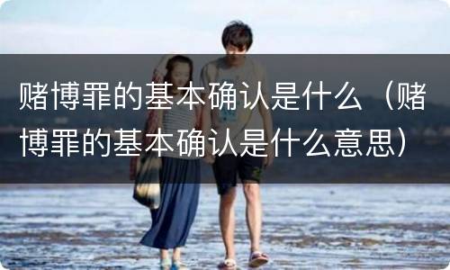 赌博罪的基本确认是什么（赌博罪的基本确认是什么意思）