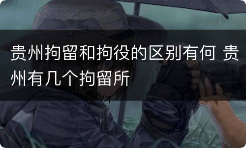 贵州拘留和拘役的区别有何 贵州有几个拘留所
