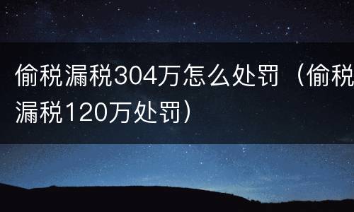 偷税漏税304万怎么处罚（偷税漏税120万处罚）