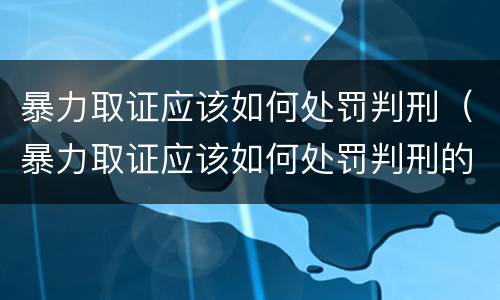 暴力取证应该如何处罚判刑（暴力取证应该如何处罚判刑的人）