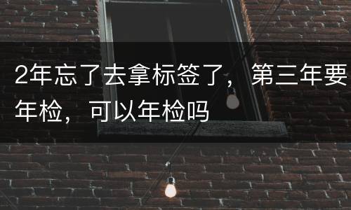2年忘了去拿标签了，第三年要年检，可以年检吗