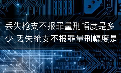 丢失枪支不报罪量刑幅度是多少 丢失枪支不报罪量刑幅度是多少钱