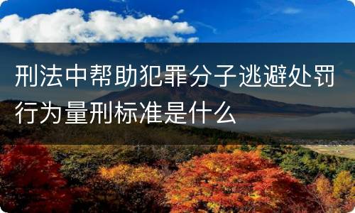刑法中帮助犯罪分子逃避处罚行为量刑标准是什么