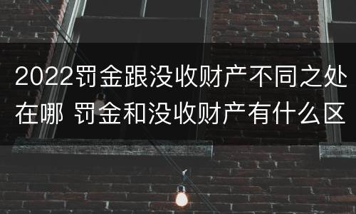 2022罚金跟没收财产不同之处在哪 罚金和没收财产有什么区别