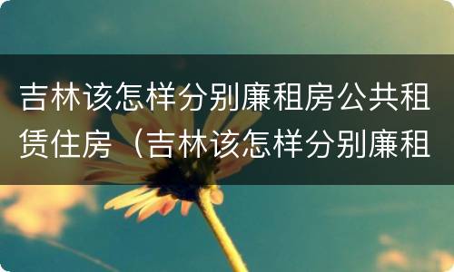 吉林该怎样分别廉租房公共租赁住房（吉林该怎样分别廉租房公共租赁住房呢）