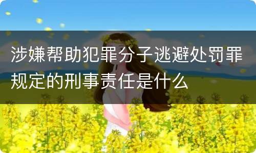 涉嫌帮助犯罪分子逃避处罚罪规定的刑事责任是什么