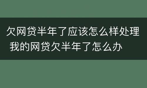 欠网贷半年了应该怎么样处理 我的网贷欠半年了怎么办