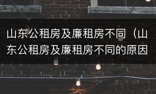山东公租房及廉租房不同（山东公租房及廉租房不同的原因）