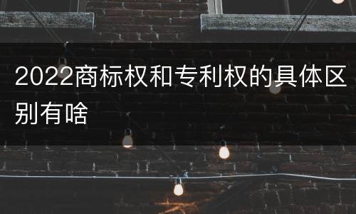 2022商标权和专利权的具体区别有啥
