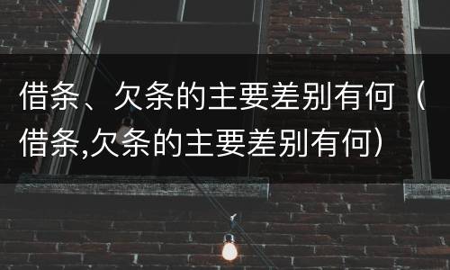 借条、欠条的主要差别有何（借条,欠条的主要差别有何）