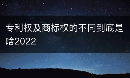 专利权及商标权的不同到底是啥2022