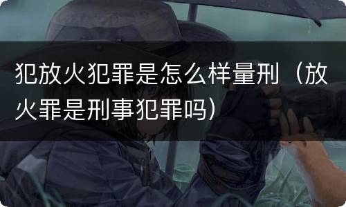 犯放火犯罪是怎么样量刑（放火罪是刑事犯罪吗）