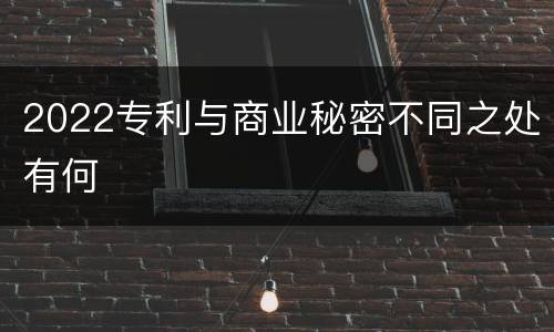 2022专利与商业秘密不同之处有何