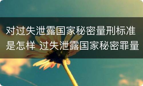 对过失泄露国家秘密量刑标准是怎样 过失泄露国家秘密罪量刑标准