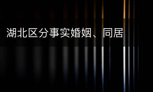 湖北区分事实婚姻、同居