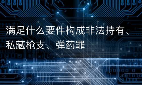 满足什么要件构成非法持有、私藏枪支、弹药罪