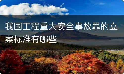 我国工程重大安全事故罪的立案标准有哪些
