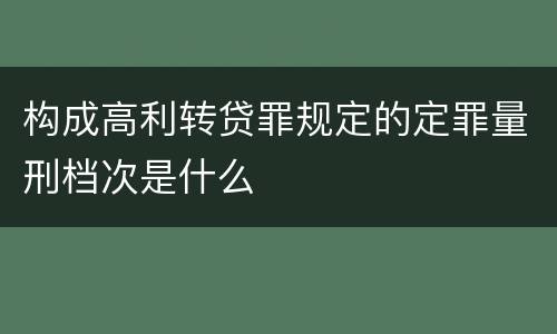 构成高利转贷罪规定的定罪量刑档次是什么