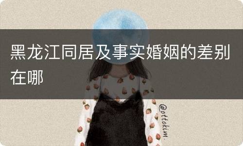 黑龙江同居及事实婚姻的差别在哪