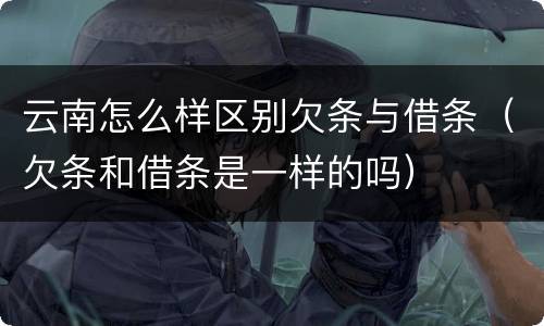 云南怎么样区别欠条与借条（欠条和借条是一样的吗）