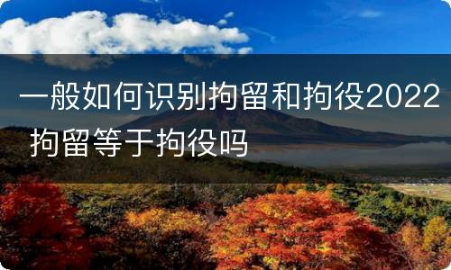 一般如何识别拘留和拘役2022 拘留等于拘役吗
