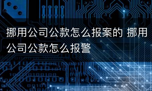 挪用公司公款怎么报案的 挪用公司公款怎么报警