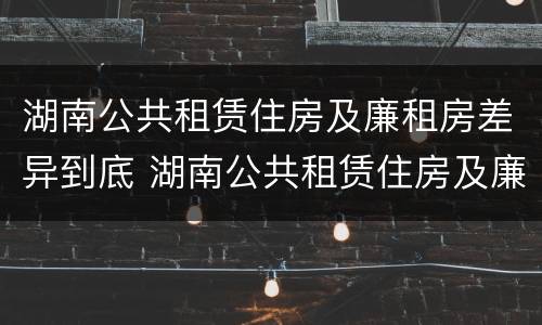 湖南公共租赁住房及廉租房差异到底 湖南公共租赁住房及廉租房差异到底多大