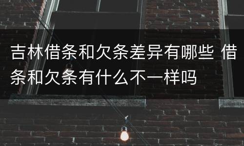 吉林借条和欠条差异有哪些 借条和欠条有什么不一样吗