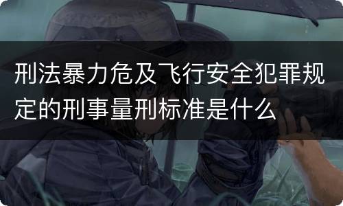 刑法暴力危及飞行安全犯罪规定的刑事量刑标准是什么