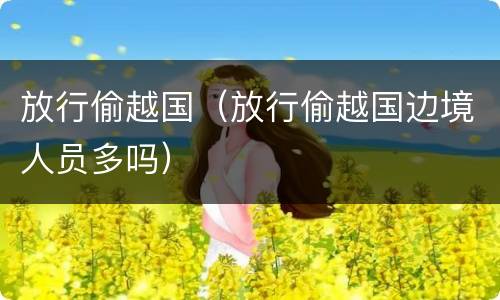 放行偷越国（放行偷越国边境人员多吗）