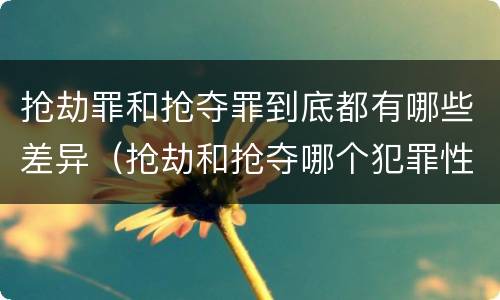 抢劫罪和抢夺罪到底都有哪些差异（抢劫和抢夺哪个犯罪性质严重）