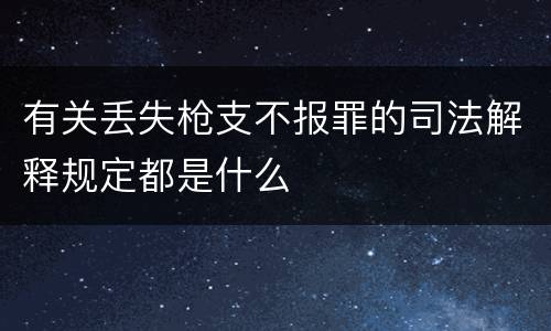 有关丢失枪支不报罪的司法解释规定都是什么