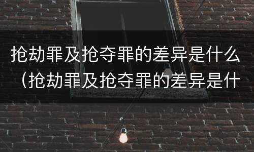 抢劫罪及抢夺罪的差异是什么（抢劫罪及抢夺罪的差异是什么意思）