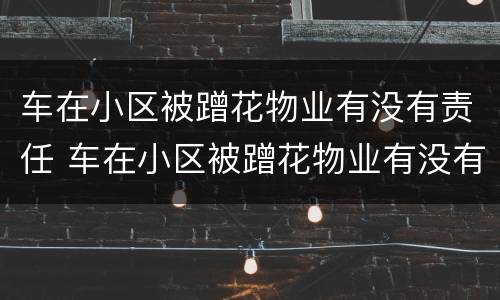 车在小区被蹭花物业有没有责任 车在小区被蹭花物业有没有责任