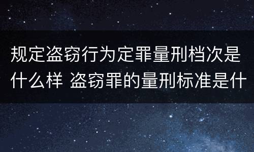 规定盗窃行为定罪量刑档次是什么样 盗窃罪的量刑标准是什么