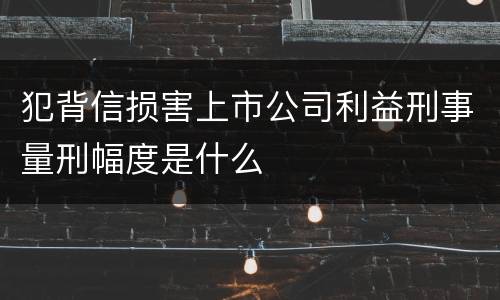 犯背信损害上市公司利益刑事量刑幅度是什么