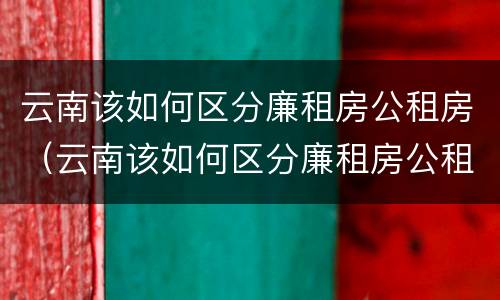 云南该如何区分廉租房公租房（云南该如何区分廉租房公租房呢）