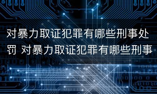对暴力取证犯罪有哪些刑事处罚 对暴力取证犯罪有哪些刑事处罚案例