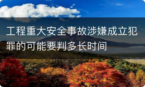 工程重大安全事故涉嫌成立犯罪的可能要判多长时间