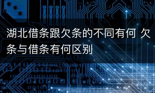 湖北借条跟欠条的不同有何 欠条与借条有何区别