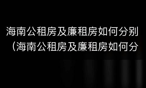 海南公租房及廉租房如何分别（海南公租房及廉租房如何分别购买）