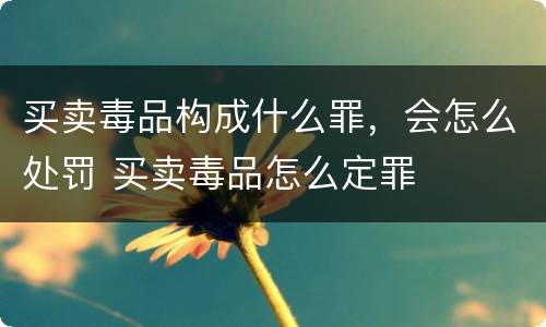 买卖毒品构成什么罪，会怎么处罚 买卖毒品怎么定罪