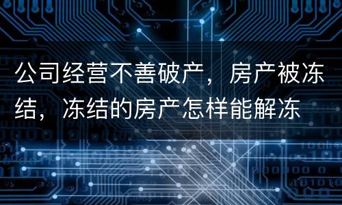 公司经营不善破产，房产被冻结，冻结的房产怎样能解冻